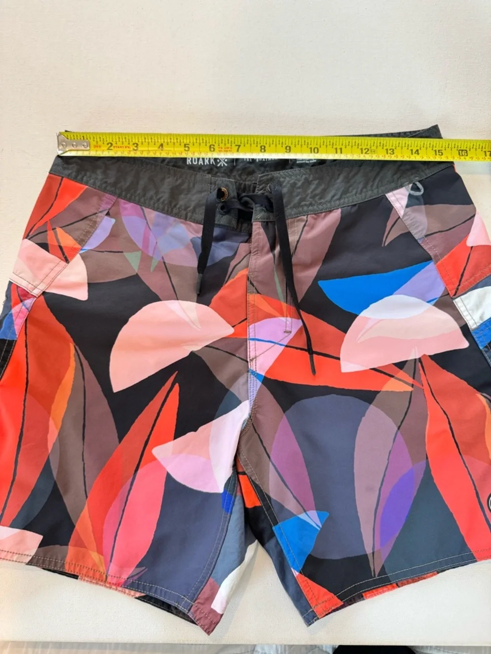 Roark Men's 30 Boatman Board Shorts Multi Color Zip Pocket Swim Trunks